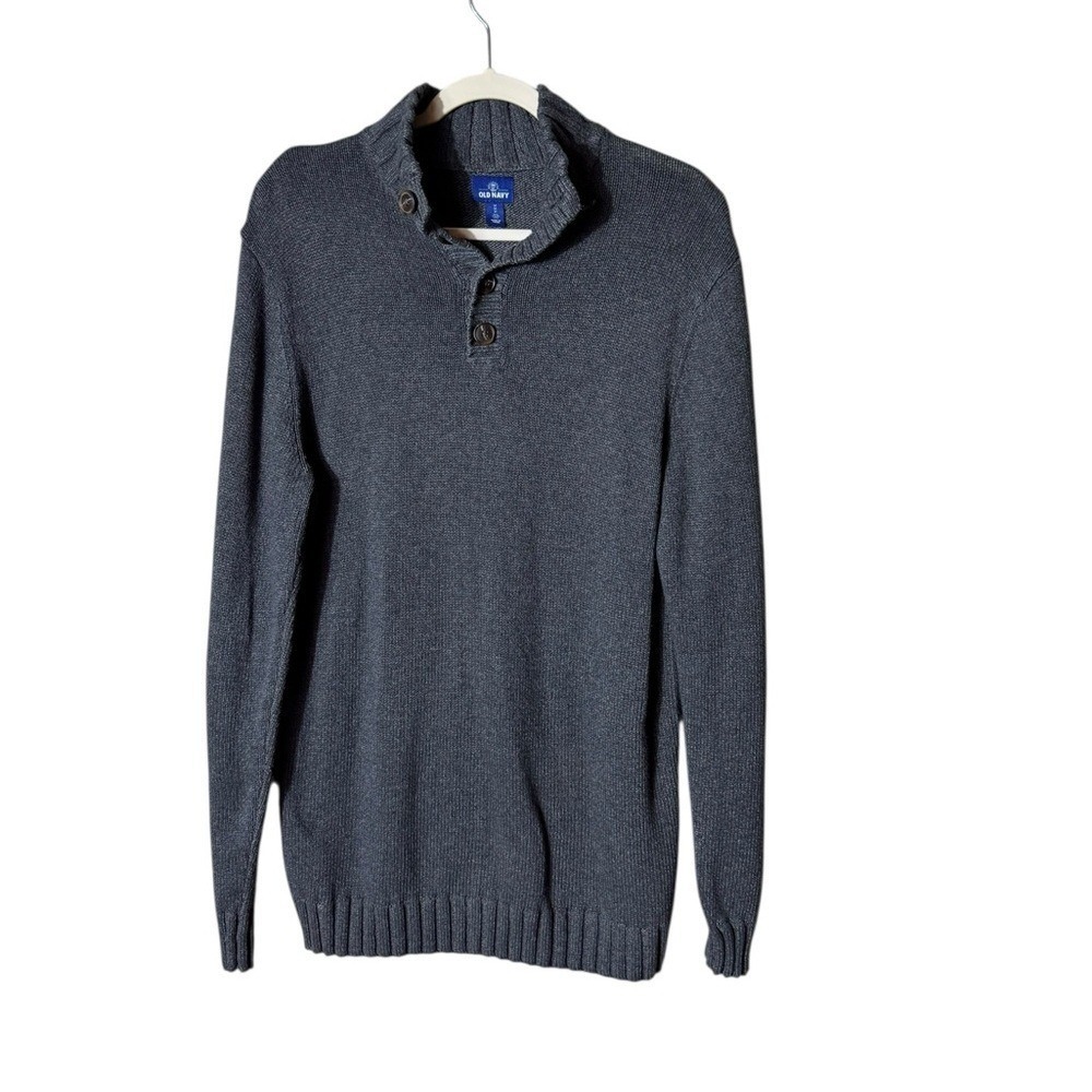 Old Navy‎ Mens Sweater Jumper Size Medium Heritage Forest Grey Fisherman Grandpa
